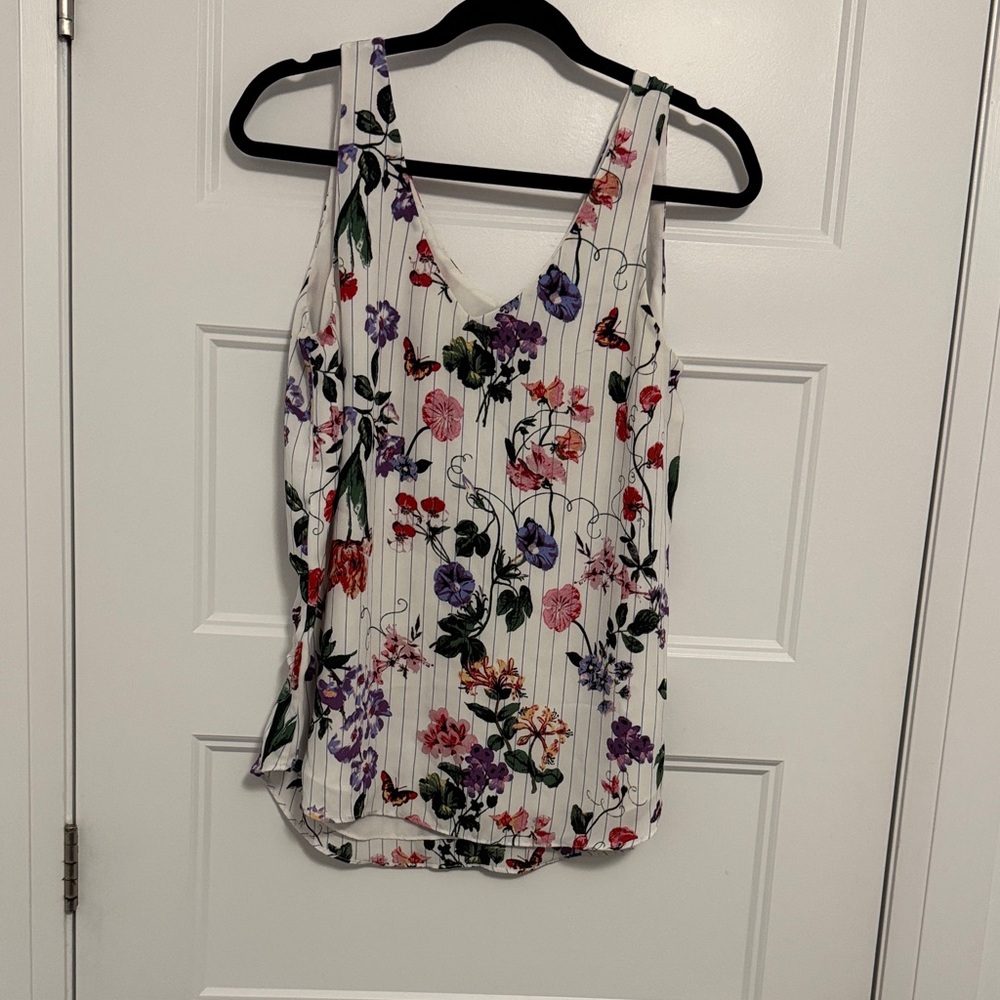 RW&CO. Floral Tank Top - White with Multicolor Print